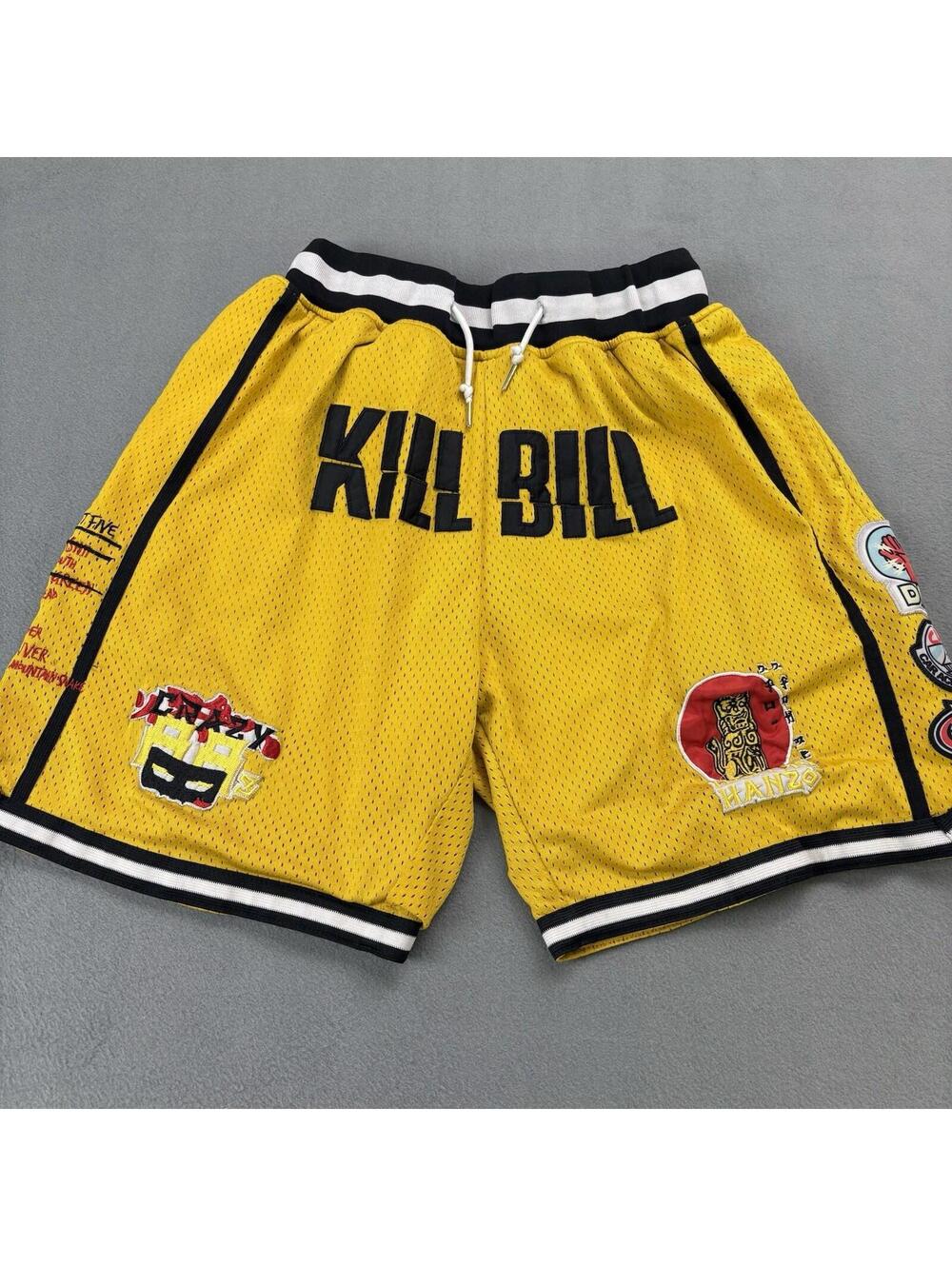 Kill Bill Vol 1 Movie Promo Basketball Shorts Small Yellow Quentin Tarantino